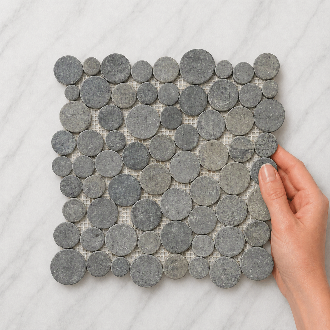 Botany Bay Pebbles, Dark Grey Coin
