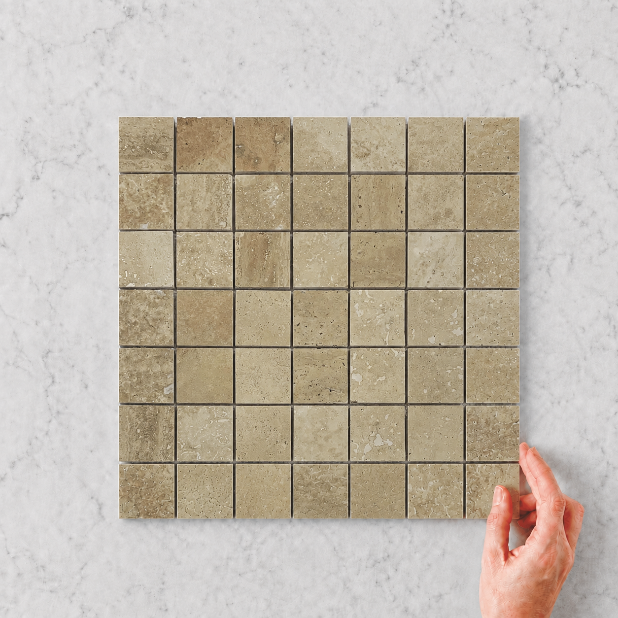 Venice, Travertine Noce 48x48mm