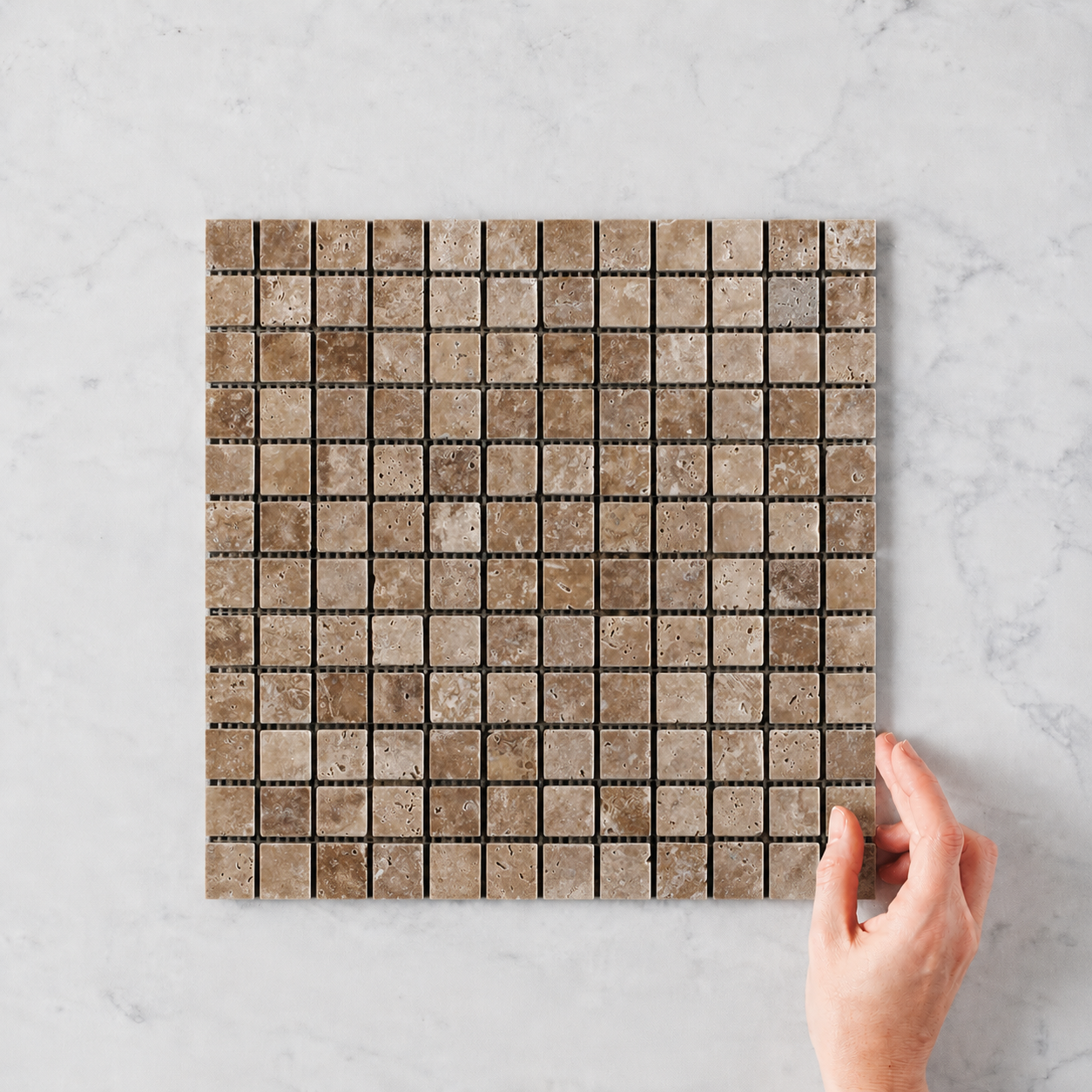 Venice, Travertine Noce 23x23mm